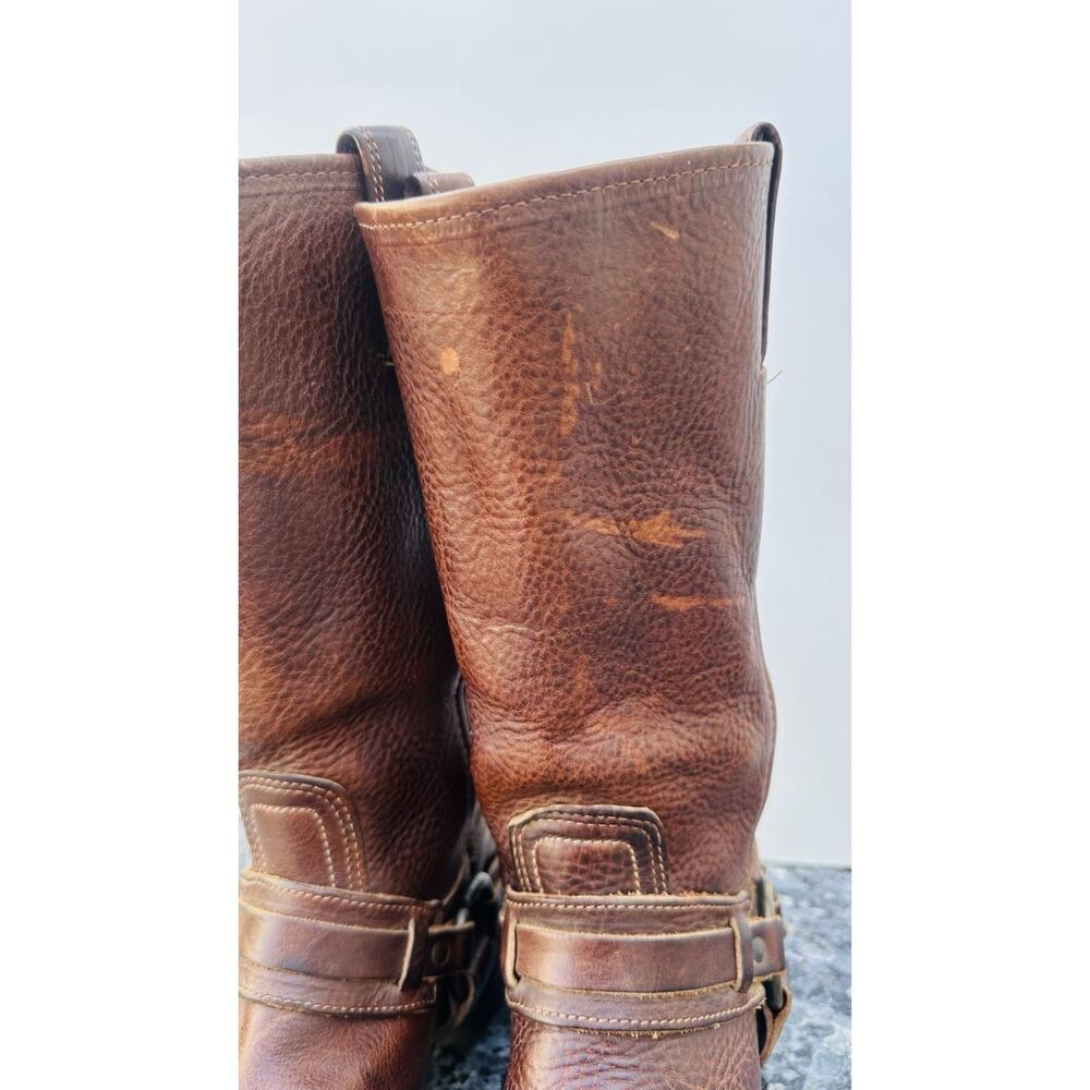 Frye Vintage Brown Leather Harness Boots Women’s Size 8 M Motorcycle Western - Picture 6 of 16